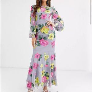 ASOS EDITION bright floral embroidered maxi dress